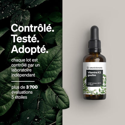200 Μg De Vitamine K2 MK-7 – 1 700 Gouttes (50 Ml) – Teneur All-Trans >99,7% (K2VITAL® De Kappa) – Produit Testé En Laboratoire, Végan, Fortement Dosé