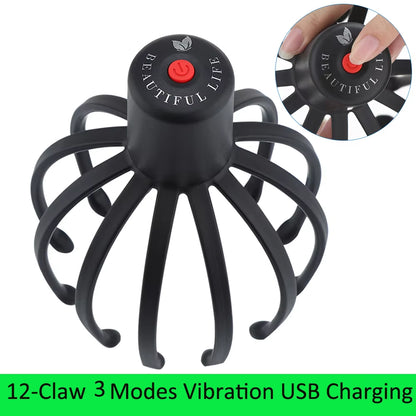 Electric Octopus Claw Scalp Massager Stress Relief Therapeutic Head Scratcher Relief Hair Stimulation Head Massager Health Care