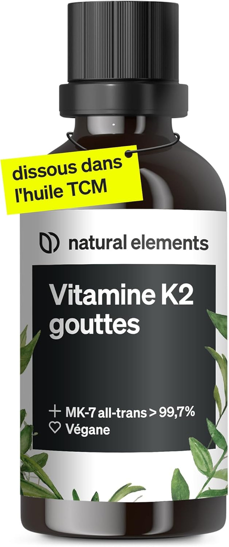 200 Μg De Vitamine K2 MK-7 – 1 700 Gouttes (50 Ml) – Teneur All-Trans >99,7% (K2VITAL® De Kappa) – Produit Testé En Laboratoire, Végan, Fortement Dosé