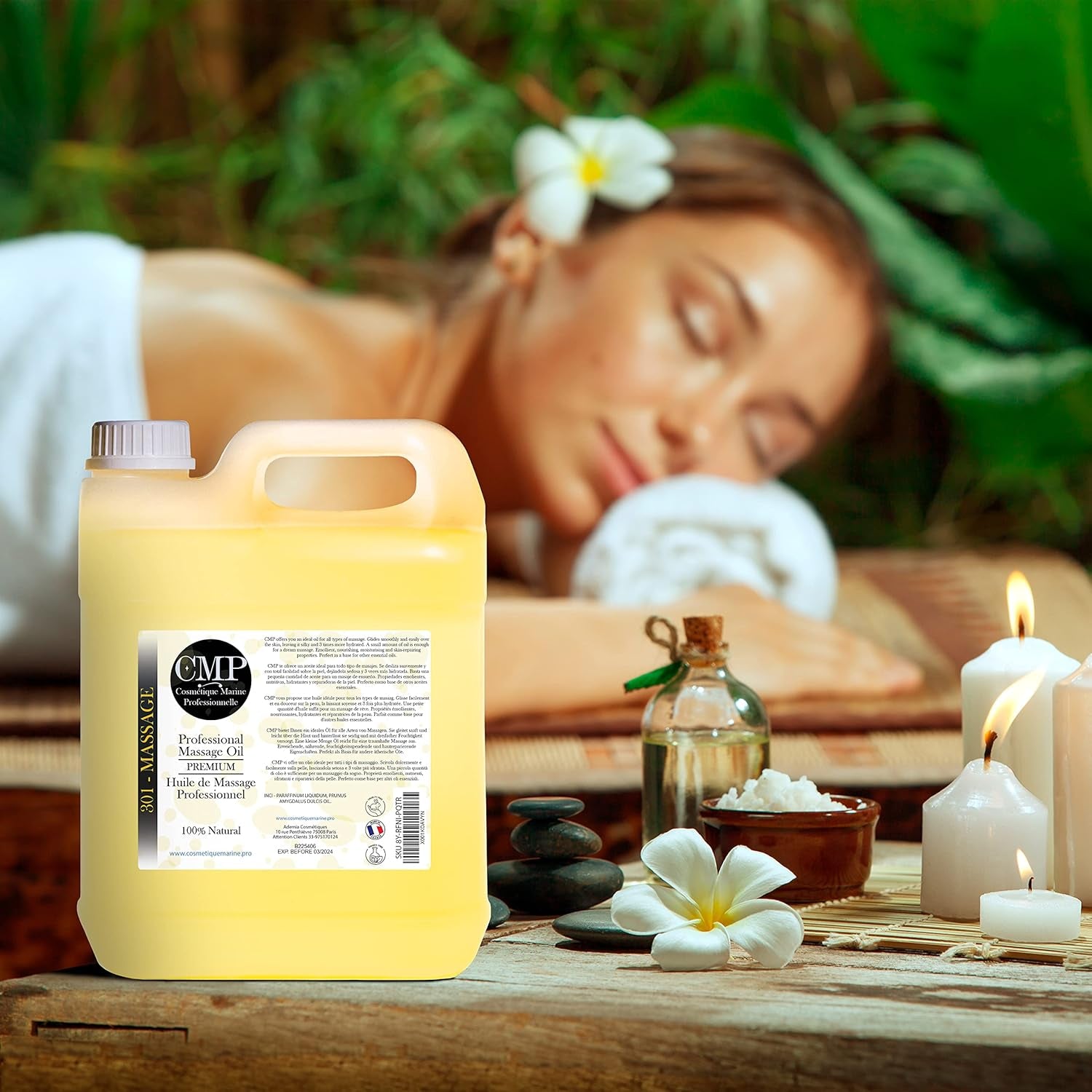 Huile De Massage Professionnelle Pour Le Corps + Distributeur GRATUIT. Format Économique. LE MASSAGE QUE VOUS ATTENDIEZ. Huile Ayurveda. Aromatherapy. SPA. Huile De Massage - 1000 Ml 1 L