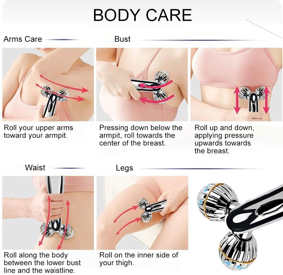 3D Rouleaux Massage Des Visage, Appareil De Massage Du Visage, Microcourant Soin De La Peau Corps Pour Massage Facial, Raffermissement De La Peau, Rouleau Visage Anti-Âge Et Anti-Ride