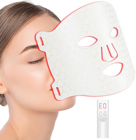 Masque Led En 7 Couleurs, Masque Led Visage a Des Effets Rajeunissants, Anti-Âge Et Anti-Rides, Blanc Led Mask