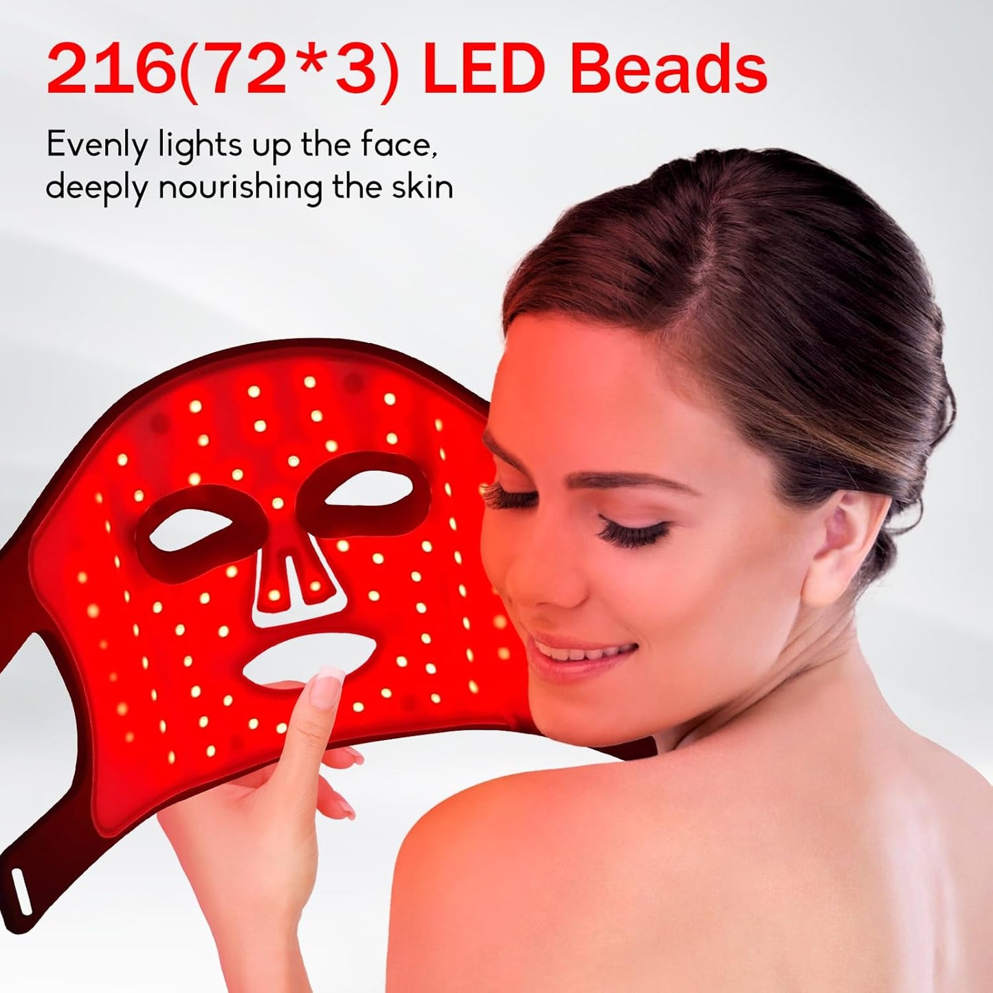 Masque Led Visage Luminothérapie, 3 Couleurs Masque Led Masque Visage, Masque Facial LED Convient À Tous Les Types De Peau Aux Soins Du Visage Noir