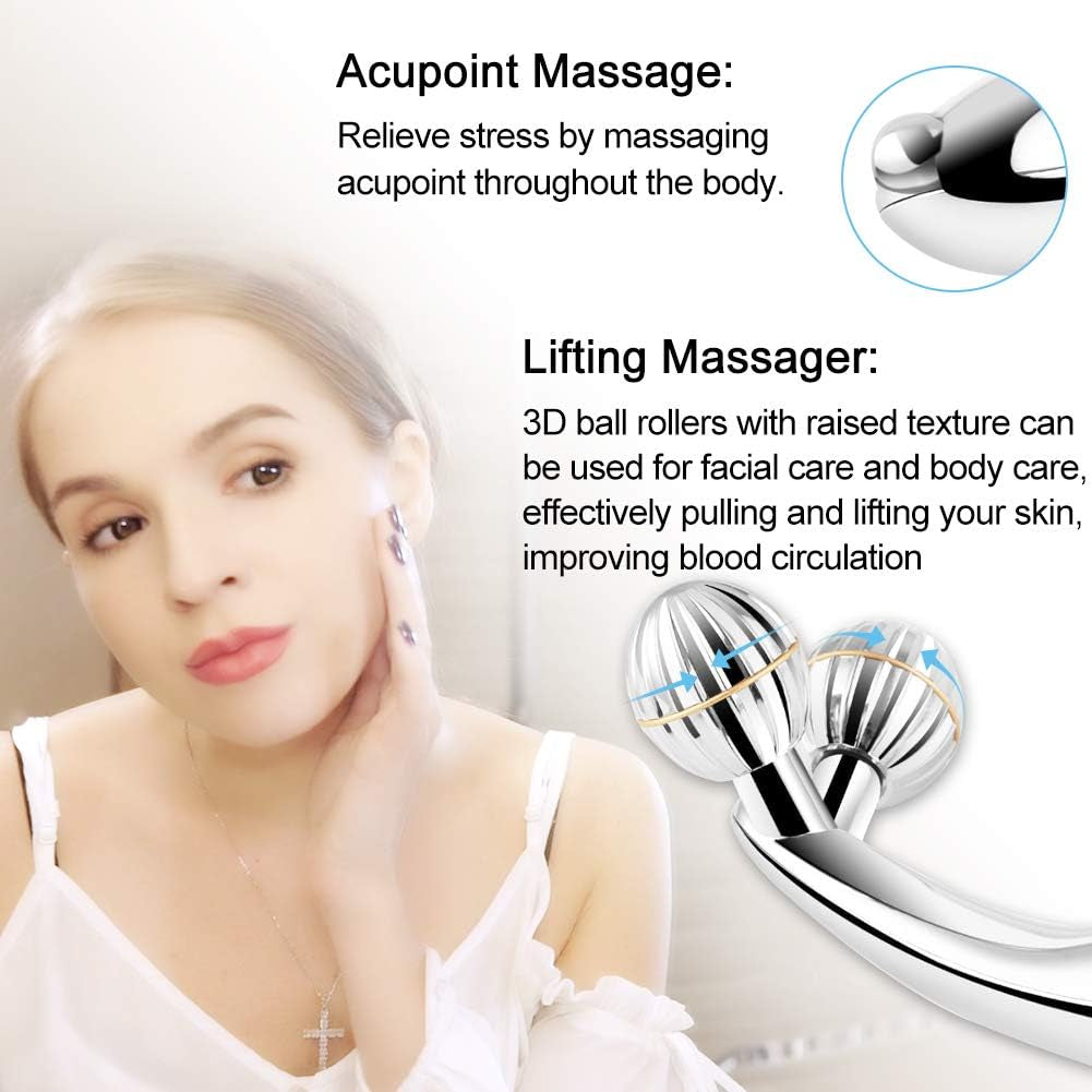 3D Rouleaux Massage Des Visage, Appareil De Massage Du Visage, Microcourant Soin De La Peau Corps Pour Massage Facial, Raffermissement De La Peau, Rouleau Visage Anti-Âge Et Anti-Ride
