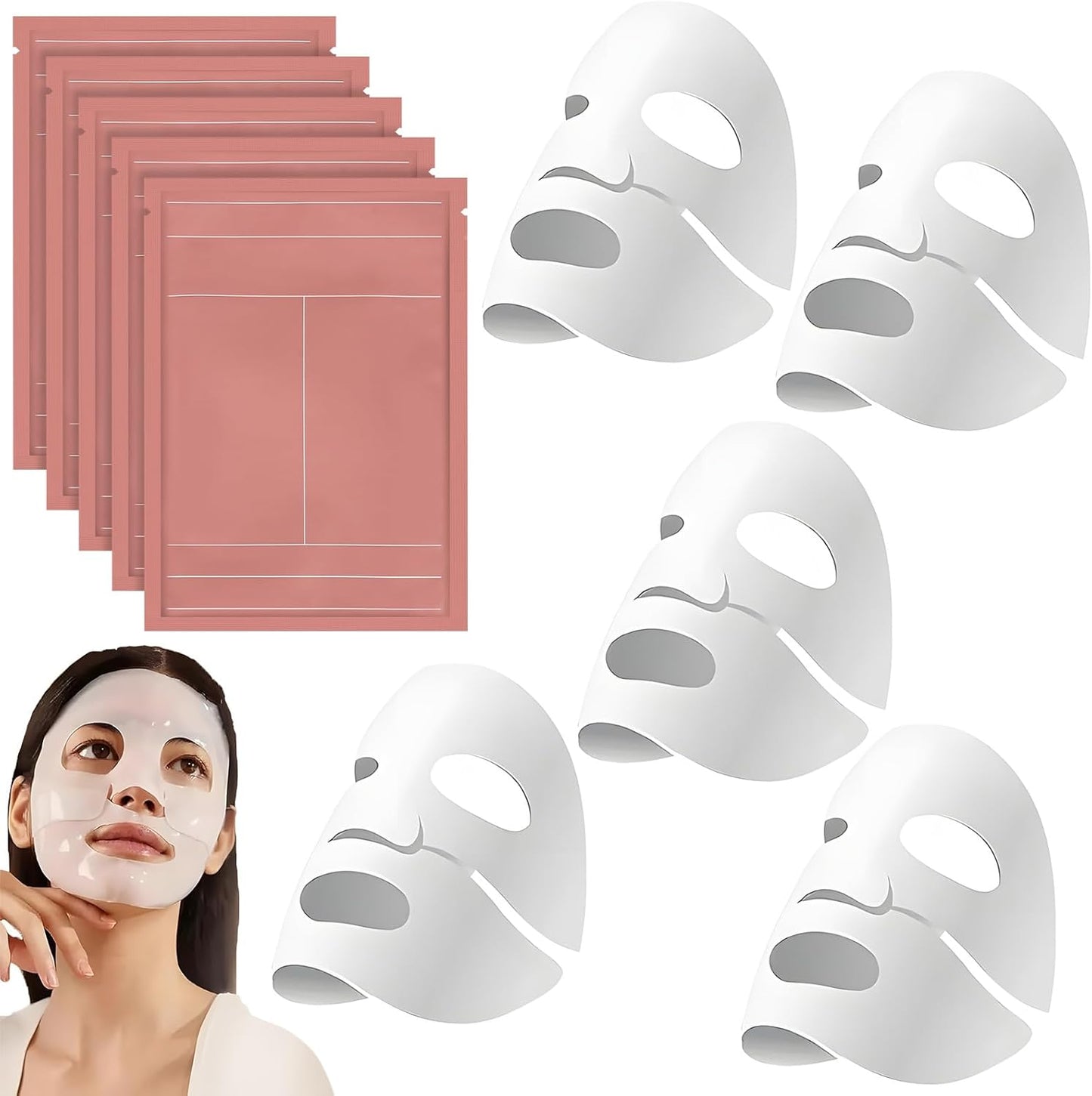 Bio-Collagen Real Deep Mask, 5PCS Masque Collagene Visage Korean, Masques Visage, Resserrement Des Pores, Traitement Des Rides Bio Collagen Mask